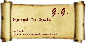 Gyermán Gyula névjegykártya